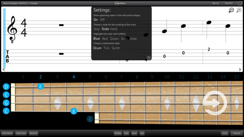 Purely Banjo Screenshot Settings